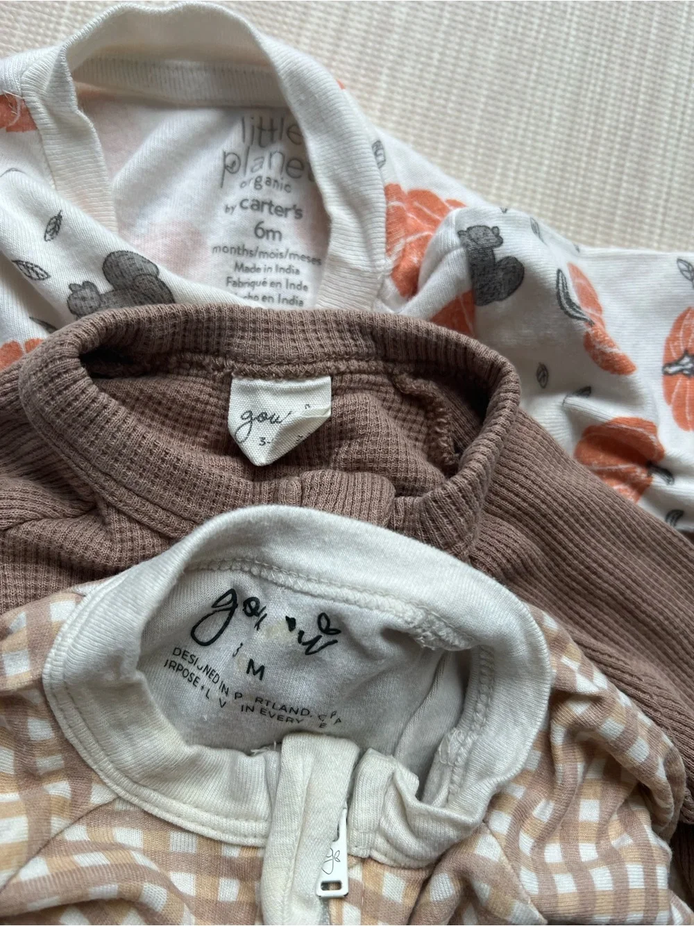 Baby boy organic cotton fall clothing bundle size 3-6 months set of 5 outfits